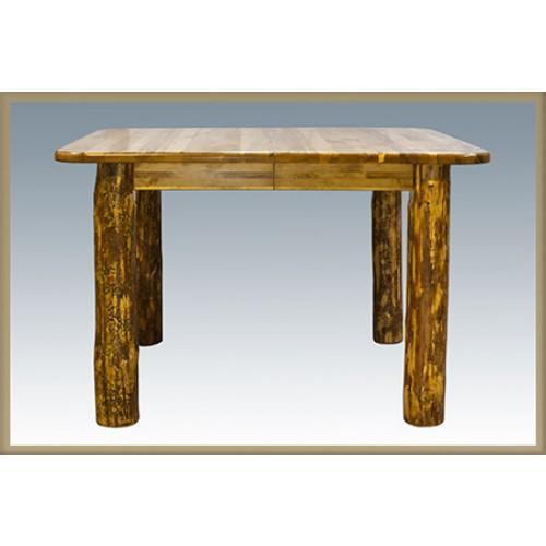 Montana Woodworks Glacier Country Log 4 Post w Leaves Dining Table MWGCDT4PL