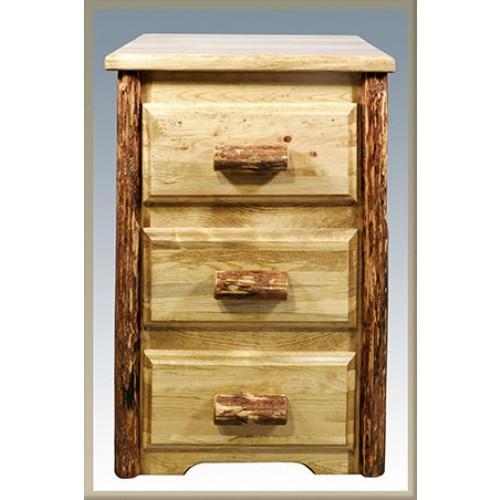 Montana Woodworks Glacier Country Log  3 Drawers Nightstand MWGCN3D