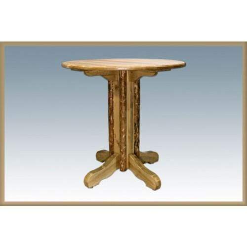 Montana Woodworks Glacier Country Log Pedestal Table MWGCPT