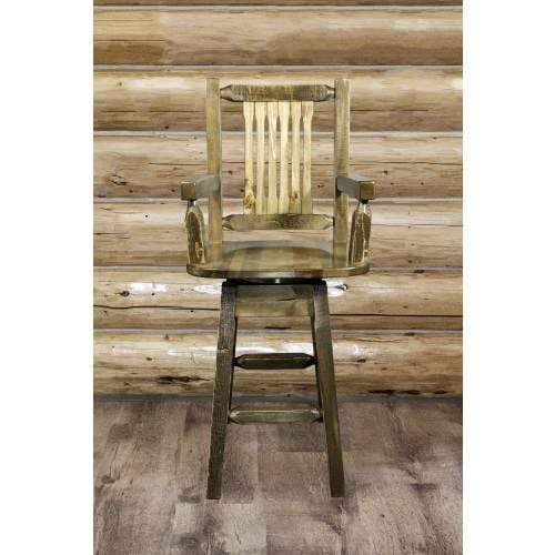 Montana Woodworks Homestead Captains Swivel Barstool MWHCBSWSCASSL