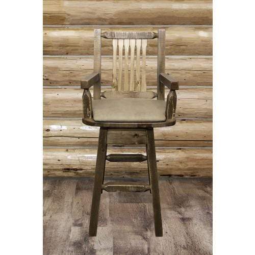 Montana Woodworks Homestead Captains Swivel Barstool MWHCBSWSCASSL