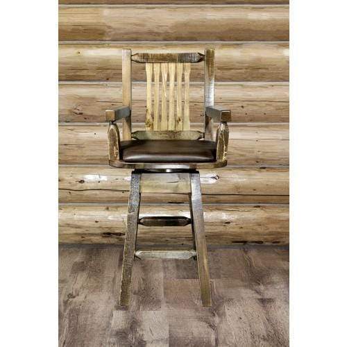 Montana Woodworks Homestead Captains Swivel Barstool MWHCBSWSCASSL