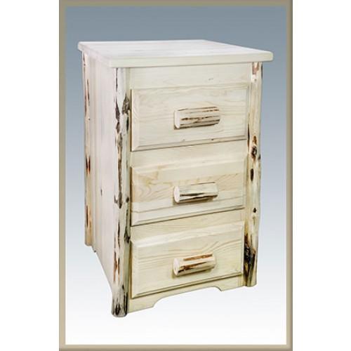 Montana Woodworks Log  3 Drawers Nightstand MWN3D