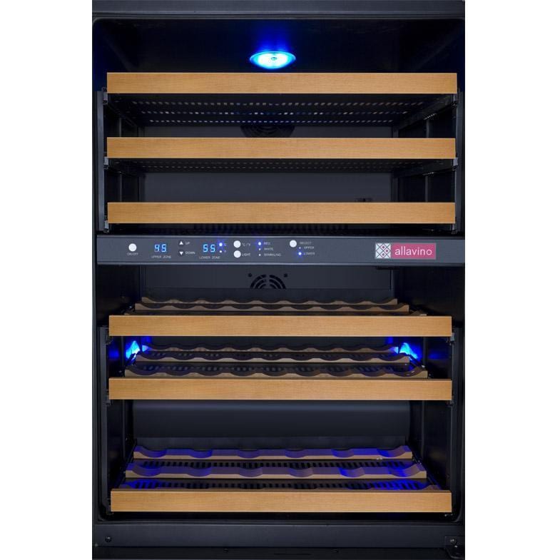 Allavino 24" Wide FlexCount II Tru-Vino 56 Bottle Dual Zone Wine Refrigerator VSWR56-2BL20